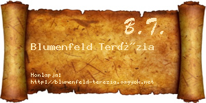 Blumenfeld Terézia névjegykártya